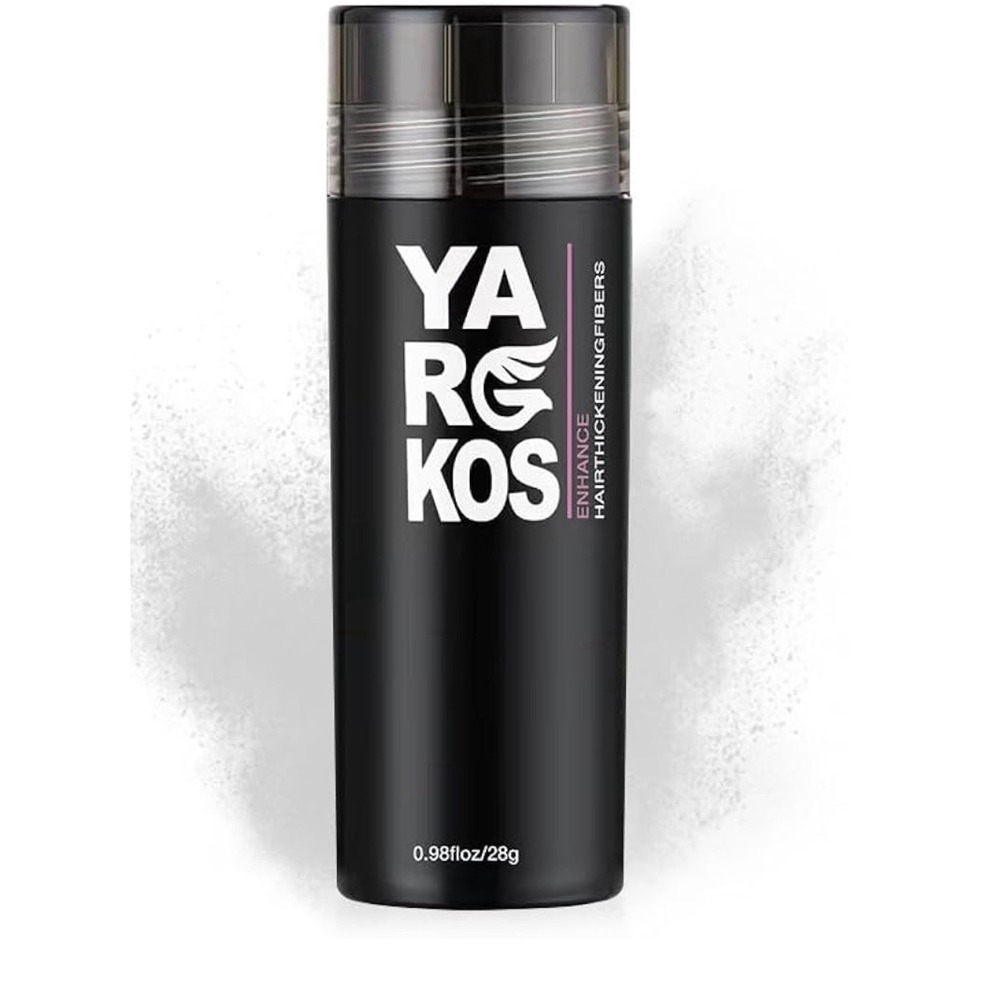 Yargkos Enhance Hair Thickening Fibers Dark Gray .98oz 28g Conceal Thinning Hair